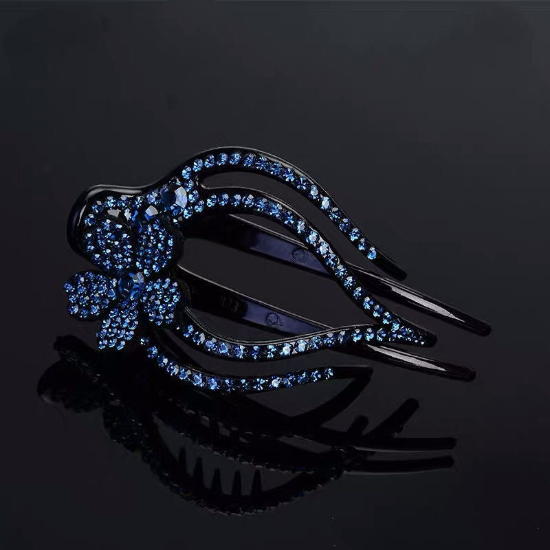 Wholesale Large Rhinestone Hair Clip with Three Teeth